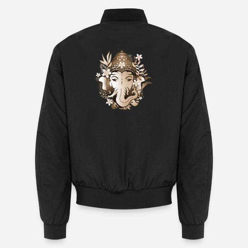 Le dieu éléphant Ganesha avec des fleurs à effet sépia Bomber unisexe