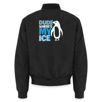 Pinguin Globale Erwärmung Klimawandel - Unisex Bomberjacke - Schwarz - Hinten - AI Model Male 185 light (185cm)
