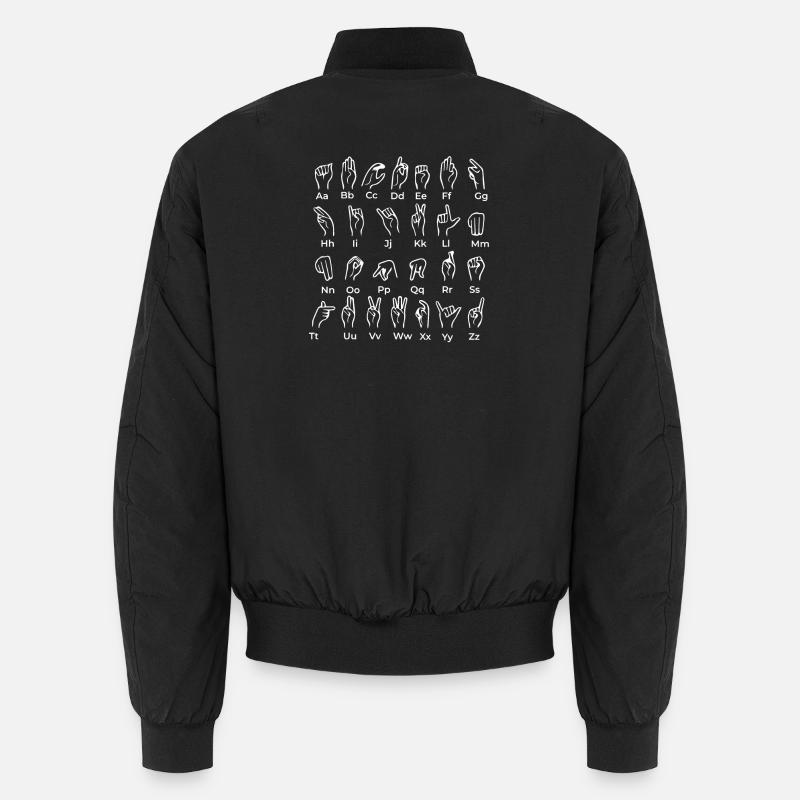 Alphabet Zeichensprache - Gebärdensprache Unisex Bomberjacke