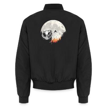 Ours rugissant sous la forêt de la lune - Bomber unisexe - noir - Dos - AI Model Male 185 light (185cm)