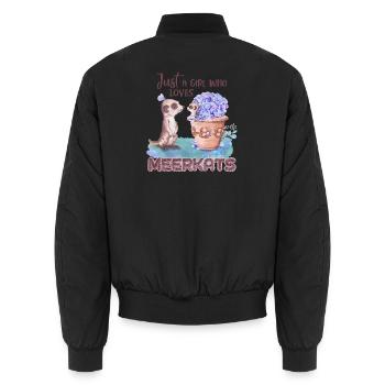 Juste une fille qui aime les suricates | Suricate - Bomber unisexe - noir - Dos - AI Model Male 185 light (185cm)
