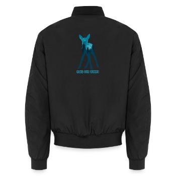 Climate Change Environmental Protection Roe Deer - Unisex Bomber Jacket - black - Back - AI Model Male 185 light (185cm)