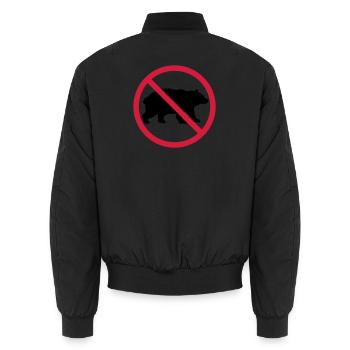 Bear Forbidden Shield - Unisex Bomber Jacket - black - Back - AI Model Male 185 light (185cm)