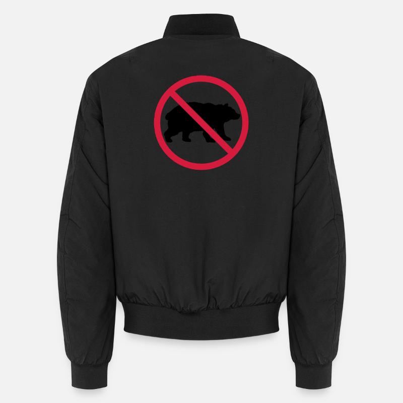 Bär Verboten Schild - Unisex Bomberjacke - Schwarz