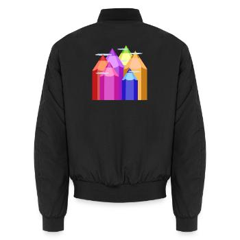 Peaks of Color - Unisex Bomberjacke - Schwarz - Hinten - AI Model Male 185 light (185cm)