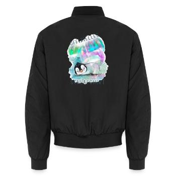 Offizielles Schlafshirt Schlafanzug Pyjama Pinguin - Unisex Bomberjacke - Schwarz - Hinten - AI Model Male 185 light (185cm)