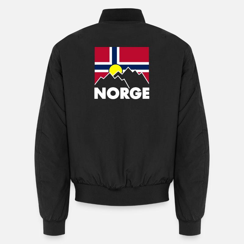 Drapeau de la Norvège avec des montagnes Bomber unisexe