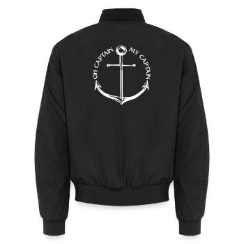 Oh Captain Mein Kapitän (dark) - Unisex Bomberjacke - Schwarz - Hinten - AI Model Male 185 light (185cm)