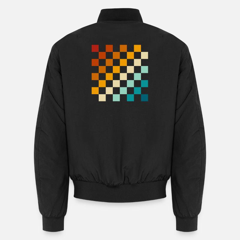 Retro-Schachbrett - Unisex Bomberjacke - Schwarz