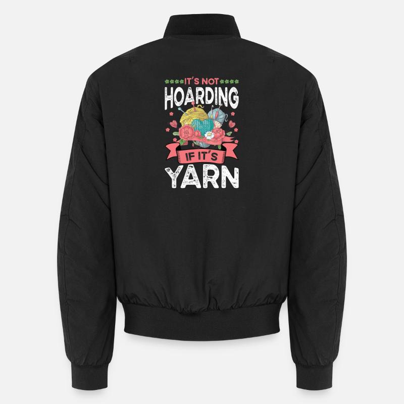 Knitting Yarn Wool Stash Crochet - Unisex Bomber Jacket - black