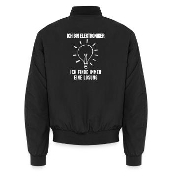 Elektroniker lustiger Spruch - Unisex Bomberjacke - Schwarz - Hinten - AI Model Male 185 light (185cm)