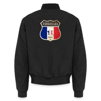 Versailles Frankreich Wappen Flaggen Design - Unisex Bomberjacke - Schwarz - Hinten - AI Model Male 185 light (185cm)