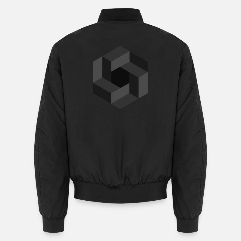 Abstraktes Geometrisches Muster in Graustufen Unisex Bomberjacke