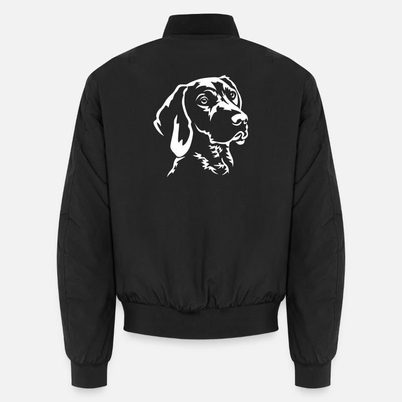 Deutsch Kurzhaar Kopf "Black Edition" Unisex Bomberjacke