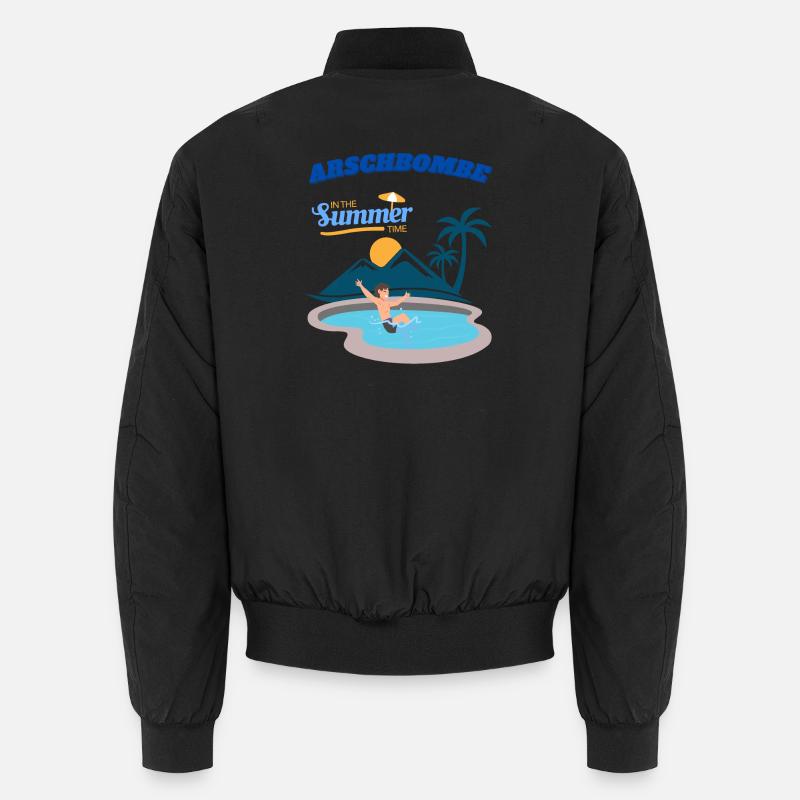Summer paradise pool area - Unisex Bomber Jacket - black