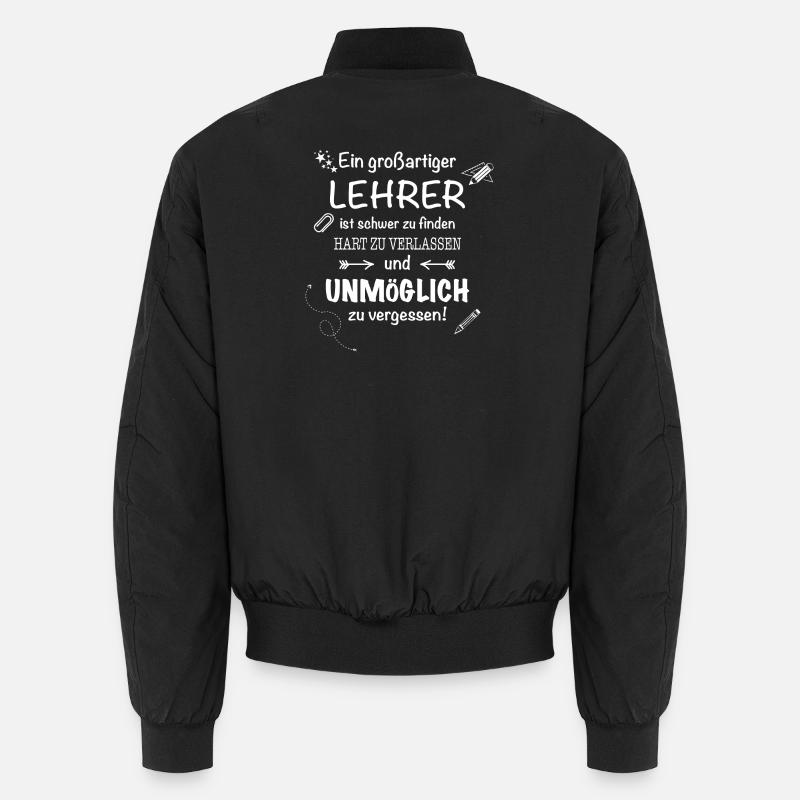 Ein großartiger Lehrer... weis - Unisex Bomberjacke - Schwarz