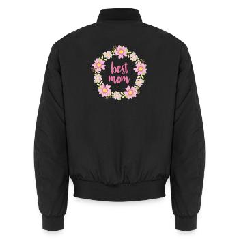 Beste Mutter - Unisex Bomberjacke - Schwarz - Hinten - AI Model Male 185 light (185cm)
