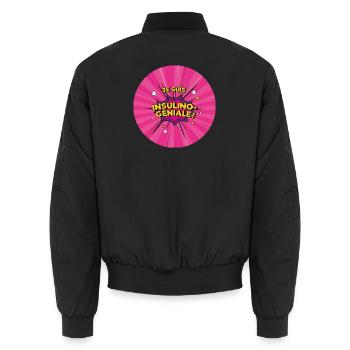 Je suis diabétique, je suis insulino-géniale ! - Bomber unisexe - noir - Dos - AI Model Male 185 light (185cm)