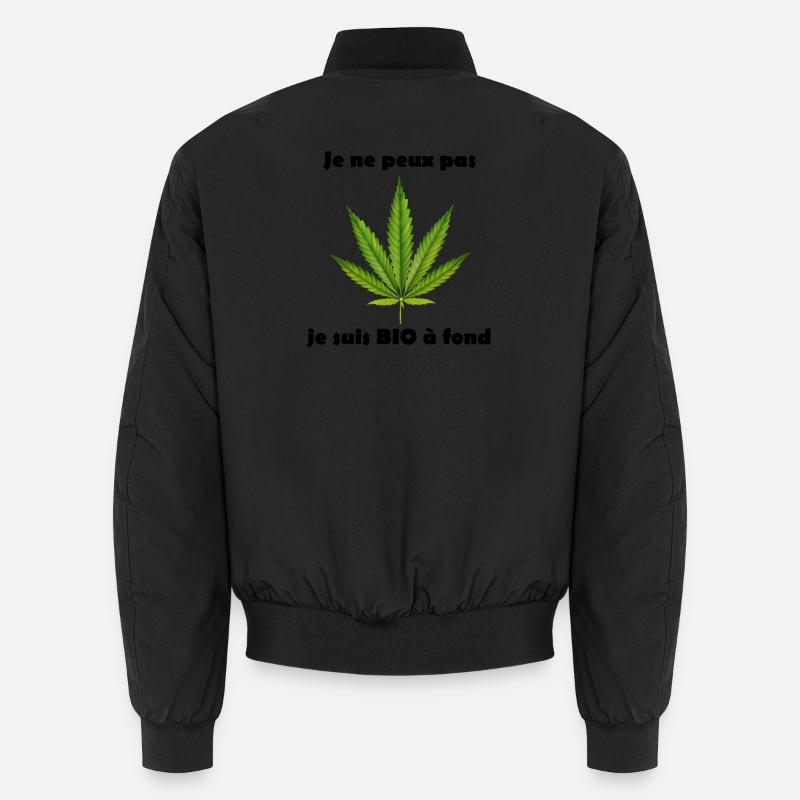 Stiliseret cannabisblad til tøj - Unisex bomberjakke - sort