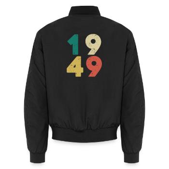 Jahrgang 1949 Rétro Vintage - Bomber unisexe - noir - Dos - AI Model Male 185 light (185cm)