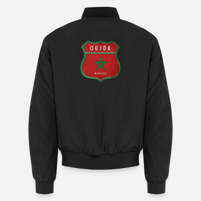 Oujda Maroc Armoiries Drapeaux Design - Bomber unisexe - noir