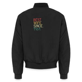 Meilleure épouse depuis 1964 - Cadeau d’anniversaire - Bomber unisexe - noir - Dos - AI Model Male 185 light (185cm)