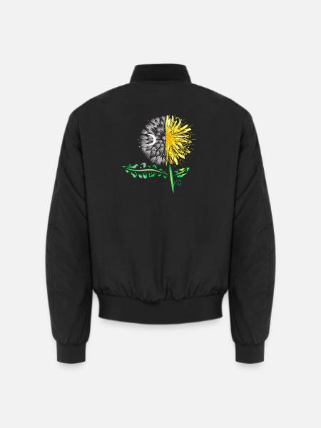 Löwenzahn Universe Zyklus mit Mond und Sonne - Unisex Bomberjacke - Schwarz