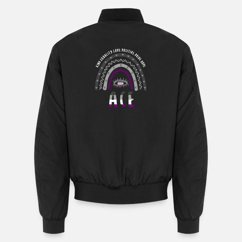 Boho Regenbogen Ace Pride - Unisex Bomberjacke - Schwarz