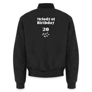 20, geburtstagsgeschenk, meldoy of birthday - Unisex Bomberjacke - Schwarz - Hinten - AI Model Male 185 light (185cm)