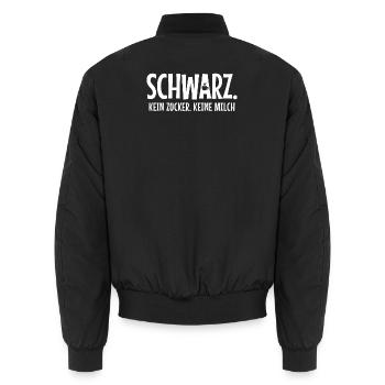 Kaffeetasse Kaffee Kaffeeliebhaber Statement - Unisex Bomberjacke - Schwarz - Hinten - AI Model Male 185 light (185cm)