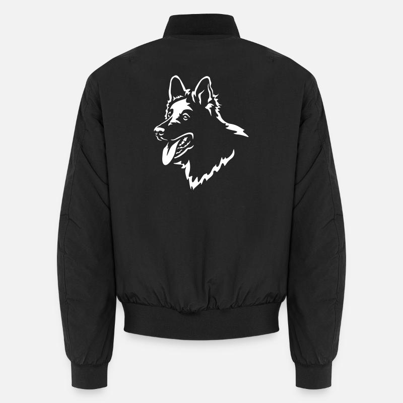 Swiss Shepherd Head - Unisex Bomber Jacket - black