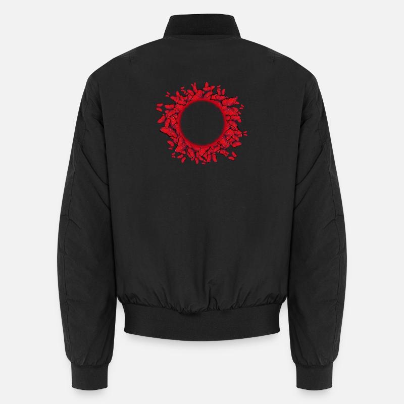 many red butterflies imaginative frames - Unisex Bomber Jacket - black