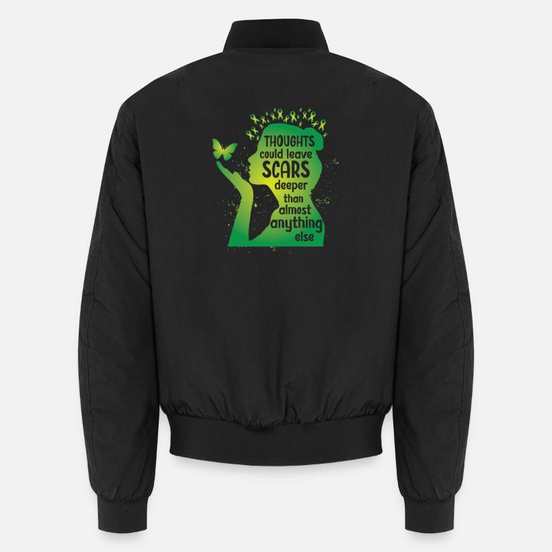 Mental Health Thoughts Could Leave Scars - Unisex Bomber Jacket - black