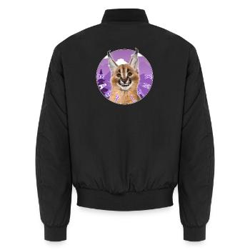Cat Baby Lynx - Unisex Bomber Jacket - black - Back - AI Model Male 185 light (185cm)