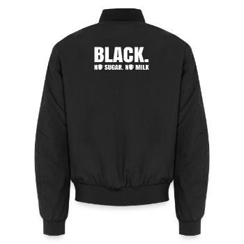 Kaffee Trinken Kaffeetasse Kaffeeliebhaber Spruch - Unisex Bomberjacke - Schwarz - Hinten - AI Model Male 185 light (185cm)