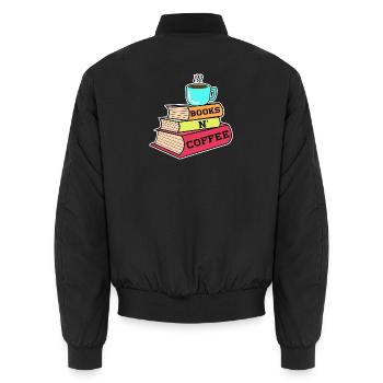 Koffein Kaffee Trinken Statement Kaffeeliebhaber - Unisex Bomberjacke - Schwarz - Hinten - AI Model Male 185 light (185cm)