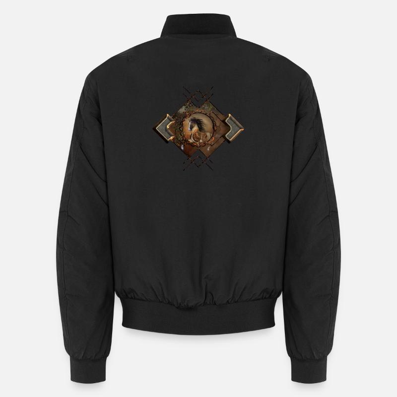 Beau cheval steampunk avec cape et engrenages Bomber unisexe