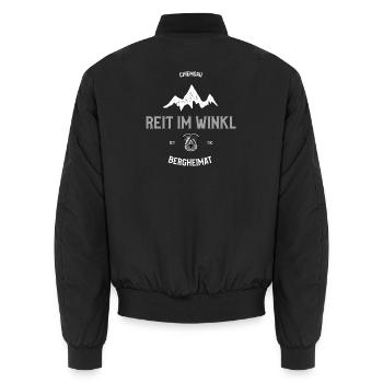Reit im Winkl Chiemgau – Bergheimat Alpen Design - Unisex Bomberjacke - Schwarz - Hinten - AI Model Male 185 light (185cm)