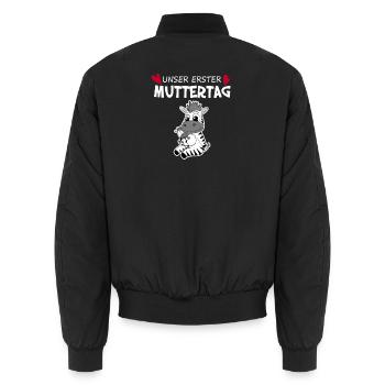 Muttertag Geschenk - Unser erster Muttertag - Unisex Bomberjacke - Schwarz - Hinten - AI Model Male 185 light (185cm)