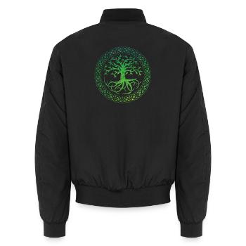 Celtic Tree of Life - Unisex Bomberjacke - Schwarz - Hinten - AI Model Male 185 light (185cm)