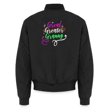 Großmutter Oma Spruch Superoma Rentnerin Alte Frau - Unisex Bomberjacke - Schwarz - Hinten - AI Model Male 185 light (185cm)