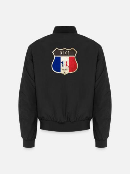 Nizza Frankreich Wappen Flaggen Design - Unisex Bomberjacke - Schwarz