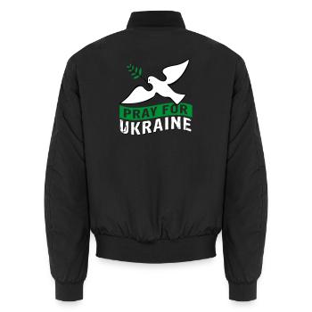 Priez pour l’Ukraine avec des | pigeons Vectorgraphique - Bomber unisexe - noir - Dos - AI Model Male 185 light (185cm)