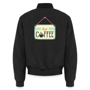 Meilleur café Icône Logo de l’icône du signe du café - Bomber unisexe - noir - Dos - AI Model Male 185 light (185cm)