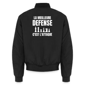 échec, échec et mat, joueur d'échecs - Bomber unisexe - noir - Dos - AI Model Male 185 light (185cm)