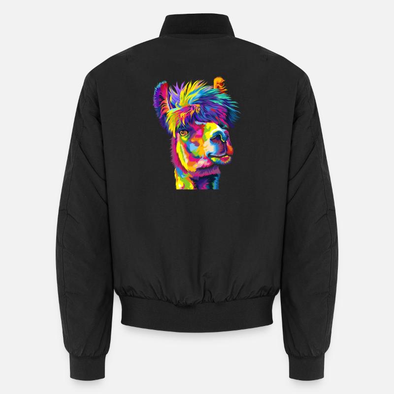Daring Rainbow Llama Unisex Bomber Jacket
