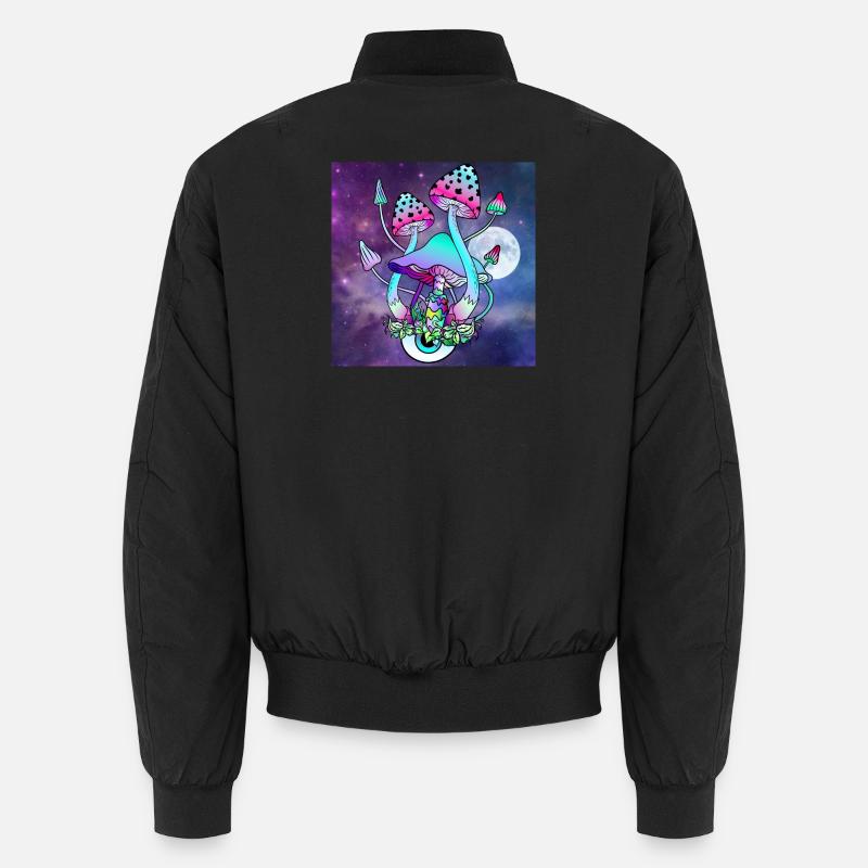 Magic Mushrooms Psychedelic Mushroom Art - Unisex Bomber Jacket - black
