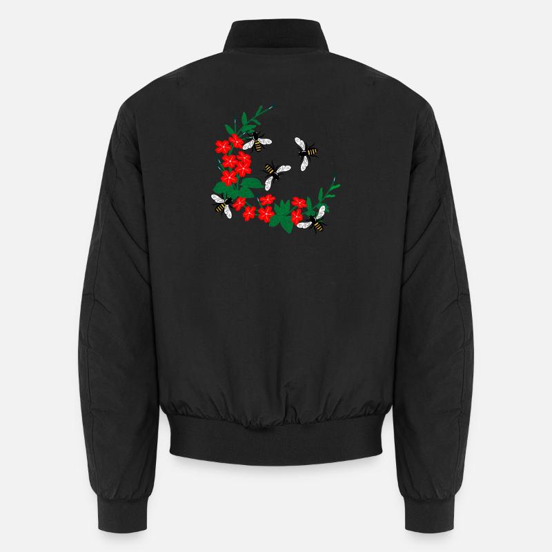 Flower wreath with honeybees Unisex Bomber Jacket