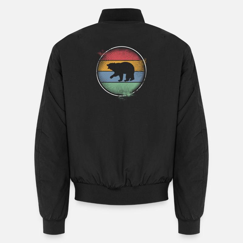 Bear - Unisex Bomber Jacket - black