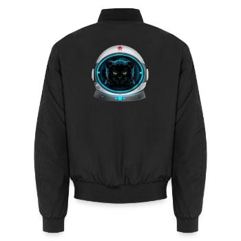 astronaute chat de l’espace en colère - Bomber unisexe - noir - Dos - AI Model Male 185 light (185cm)